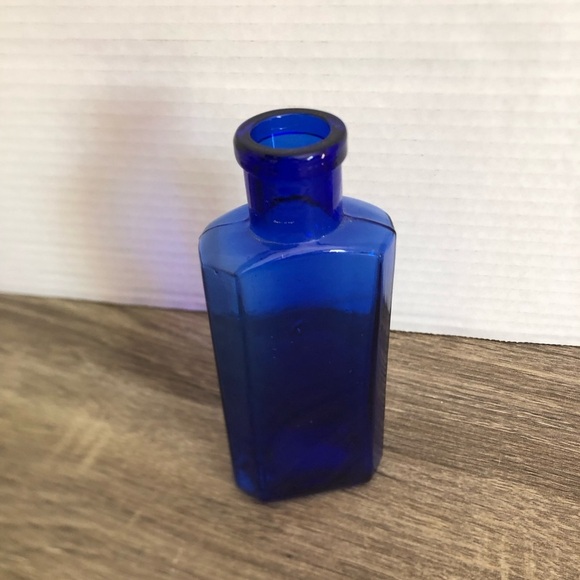 Vintage Cobalt Glass Medicine Bottle - Picture 4 of 12